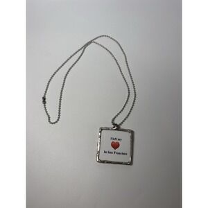 I Left My Heart in San Francisco Necklace Golden Gate Bridge Photo Pendant 24"